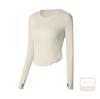 Ropa de Yoga para Primavera y Otoño Tops de Manga Larga para Mujer con Almohadillas en el Pecho Ropa Deportiva de Secado Rápido para Correr y Fitness Blusa Camiseta Transpirable y de Secado Rápido