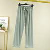 Pantalones Elegantes de Pierna Ancha con Cinturón de Alta Gama para Primavera y Otoño, Pantalones Jogger de Algodón Sueltos de Cintura Alta Rosados