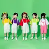 Traje de Shorts con Tirantes para Niños Color Graduación Ropa de Clase Estudiantes de Primaria Coro de Graduación Danza Equipo de Porristas