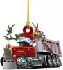 Decoración para árbol de Navidad camión barco de vapor excavadora camión de bomberos Jeep colgante regalo de fiesta de Navidad