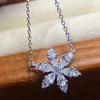 2021 Nueva Llegada Lujo Ligero ins Fresco Elegante Pétalo de Nieve Diamante Collar Cadena Clavícula Flor Nicho Distintivo para Mujer