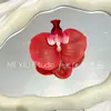 Cabeça de Flor Phalaenopsis Pétalas Artificiais Acessórios DIY Headband Handmade Grampo de Cabelo Decoração de Casamento Peça de Flor para Filme Atacado