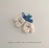 Guantes de bebé coreanos para invierno, unisex, con correa para el cuello, lindo oso de peluche, guantes engrosados y cálidos para otoño e invierno