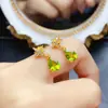 Pendientes de Peridoto Natural Más Vendidos con Incrustaciones de Plata S925, Piedra Principal 6*8, Venta Directa de Fábrica de Joyería de Lujo, Artículo Popular en Transmisión en Vivo