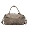 Bolsa de mão retrô europeia e americana Maillard de grande capacidade, bolsa tote Boston versátil para o dia a dia e para levar no ombro, bolsa de ombro feminina