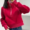 Colección Chaqueta Roja de Año Nuevo Yoga Deportes Running Cárdigan Sudadera Chaqueta de Cuello Alto Top Delgado de Manga Larga para Exteriores