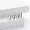 Pendientes de Plata de Ley S925 con Diamantes de Colores, Pendientes de Moda Creativos Estilo Ins, Simples Geométricos Tachonados con Diamantes, Pendientes de Botón, Pendientes de Clip