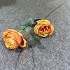 Rosa artificial individual de 2 cabezas Austin de 2 cabezas boda salón de bodas arreglo floral suave exhibición de flores de mesa flor de comercio exterior