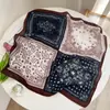 Pañuelo Cuadrado Pequeño Marrón Estilo Old Money con Paisley y Tacto de Algodón 2026, Pañuelo de Seda, Pañuelo de Cuello, Camisa, Chal, Diadema, Cinturón, Bufanda