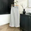 Pantalones de maternidad de verano Yamamoto Pierna recta Dos formas de usar Pantalones de pierna ancha Estilo coreano Versátil Nuevos Pantalones de maternidad cropped a rayas