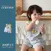 Macacão de Engatinhar para Meninos, Macacão sem Mangas, Novo Macacão de Verão Fino com Desenhos Estilo Coreano para Crianças Pequenas, Estilo Verão para Meninos