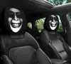 Funda de Reposacabezas para Coche con Estampado de Calavera Negra de Comercio Exterior Transfronterizo, Estilo Elástico Universal, Funda de Cabeza Universal Peculiar y Divertida