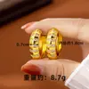 Brincos de Zircônia com Design Simples e Superfície Larga para Mulheres Brincos de Ouro com Areia Vietnamita Estilo de Luxo Leve Tendência Joias Transfronteiriças Duradouras
