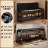 Banqueta para Cambiar Zapatos para Entrada de Casa, Gabinete de Zapatos de Madera Maciza de Lujo Ligero con Asiento, Almacenamiento Integrado para Pasillos Estrechos