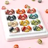Contas de Ábaco Coloridas Planas Redondas Queimadas em Forno Cerâmico, Contas Espaçadoras com Furo Grande, Acessórios para Pingentes DIY, Peça Única