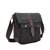 Ventas Directas Transfronterizas de Fabricantes: Bolso cruzado de lona para hombre, Bolso de un solo hombro resistente al desgaste de lona para hombre con múltiples bolsillos