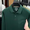 26 Novos Modelos de Outono 100% Algodão Mercerizado Camisas Polo de Manga Longa para Homens, Negócios Casuais para Meia-Idade Cor Sólida Versátil Gola Polo