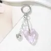 Bolsa de Mão Criativa Prata Coração Laço Acessórios para Vestuário DIY Chaveiro Versátil Pingente Pequeno Chaveiro Charme