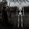 Decoraciones de Halloween 165 cm Esqueleto Humano Realista Esqueleto de Plástico Móvil Casa Embrujada Sala de Escape Patio
