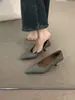 Tacones de aguja de punta fina, de alta gama, de nicho, elegantes, para mujer, adecuados para primavera y otoño, estilo francés, ropa de noche, para ir al trabajo, zapatos de abuela a la moda