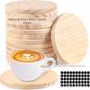 Porta-copos Redondo de Madeira Maciça 10cm Conjunto de Chá para Casa Tapete de Isolamento Térmico DIY Artesanal Infantil Pintado Decoração de Festa Sino de Madeira