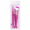 Set de Pinceles de Maquillaje Cola de Sirena en Stock, Set de 4 Piezas, Pincel para Sombras de Ojos, Pincel para Rubor, Set Completo de Herramientas de Belleza para Principiantes al por Mayor