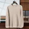 Suéter de punto casual versátil de primera calidad listo para usar para otoño e invierno, nuevo, de cachemira para hombre, cuello redondo, manga larga, holgado, corte slim, transfronterizo