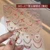 Pegatinas de Uñas con Lazo Rojo, Artículo Popular de Celebridad de Internet, Decoraciones Adhesivas para Uñas con Lazo Rojo de Año Nuevo 2026
