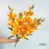 Decoração de casamento com flor de seda artificial, grandes cachos de gladíolos, flores artificiais populares de exportação, flores artificiais de alta qualidade, cachos de gladíolos com 5 pontas