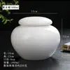 Cerámica de Porcelana Blanca Hogareña Sellada Lata de Té Almacenamiento Portátil Viaje Almacenamiento de Té Simple Pequeño Almacenamiento a Prueba de Humedad