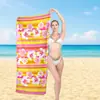 Toalla de Playa de Algodón Puro Personalizada con Diseño Impreso, Toalla de Baño Absorbente, Chal para Vacaciones en la Playa, Toalla Universal para Deportes y Natación