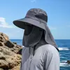 Protetor Facial de Verão para Exterior, Touca de Pescoço, Chapéu de Sol com Aba Larga Anti-ultravioleta para Homens e Mulheres, Chapéu de Malha para Ciclismo, Pesca, Montanhismo