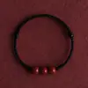 Pulseira de Corda Vermelho Cinábrio para Homens e Mulheres, Contas de Transferência de Areia Dourada Roxa, Boa Sorte no Ano de Nascimento, Pulseira Tecida à Mão, Segura e Lisa