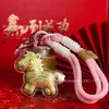 Acessórios de Chaveiro Princesa Dourada do Ano do Cavalo Ouro Puro 999 Fique Rico Instantaneamente Pingente de Bolsa Venda por Atacado em Estoque