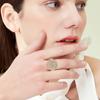 Anillo de Cara Sonriente Exagerada Moda para Mujer Personalizado Celebridad de Internet Anillo de Temperamento Coreano Retro Anillo para Dedo Índice Joyería Europea y Americana