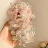 Pinza para el Cabello de Malla con Flores de Hada Súper para Mujer Nuevo Estilo 2025 Accesorio para el Cabello de Gama Alta Pinza de Tiburón Grande para la Parte Posterior de la Cabeza