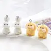 Llavero de Muñeca de Conejo 3D Adorable de Resina Flocada Funda para Teléfono Accesorios de Materiales para Pendientes DIY Venta al por Mayor