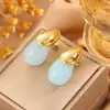 Brincos Pequenos de Lanterna Colorida em Aço Titânio para Mulheres, Design de Vaga-lume Estilo Chinês, Simples e Sofisticado, Não Desbota, Brincos de Nicho