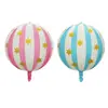 Globo de Papel de Aluminio 4D Estrella Rayada Ins Estilo Coreano de 22 pulgadas Flotante con Helio Decoración para Fiesta de Cumpleaños Infantil Montaje Exterior