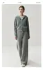 Traje Casual de Cachemir para Mujer Nuevo Versátil de Gofre Estilo Old Money Traje de Punto de Cachemir