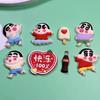 Dança Crayon Shin-Chan Fu Personagem Resina Epóxi Materiais DIY Acessórios Decorações Ímãs de Geladeira Chaveiros Pingentes para Capa de Celular
