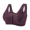 Nova lingerie de algodão macio com estampa na frente, sutiã colete para mulheres de meia-idade e idosos, plus size, sem aro, amigo da pele