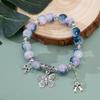 Pulseira Elegante de Luxo Leve Colorida Pedra Natural Chinesa Étnica Lótus Ruyi Estilo Nacional Pulseira Melhor Amigo Joia