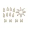 Uñas Postizas Simples con Forma de Almendra y Brillo Estilo Comercio Exterior, 24 Piezas, Pegatinas para Uñas Terminadas Removibles, Uñas Portátiles al por Mayor