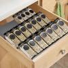 Estante de especias explosivo, estante de especias con cajón de cocina, estante de almacenamiento con cajón tipo escalera apilable, estante de almacenamiento de especias