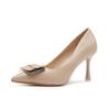 6685-1-051 zapatos de mujer de tacón de aguja con punta afilada y hebilla cuadrada, tacones altos, temperamento elegante, para uso diario, cómodos, combinan con todo