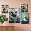 Póster de vaca pequeña estilo arte nórdico pintura decorativa lienzo mural moderno para sala de estar pintura colgante para dormitorio de noche