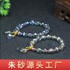 Pulseira Elegante de Aquamarina com Borla de Cristal Colorido Feminina Super Fada Pulseira de Contas Cor de Doce Estilo Japonês e Coreano Pulseira para o Dia a Dia