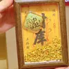 Moldura Tesouro da Riqueza 999 Banhada a Ouro Ornamento Feng Shui, Bacia da Fortuna de Lingote Pequeno, Suporte de Exibição da Fortuna de Moeda de Ouro, Presente Colecionável