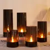 Luces de Velas Hotel Restaurante Atmósfera a la Luz de las Velas Accesorios de Decoración Acrílico Negro Llama Velas Electrónicas Transfronterizo